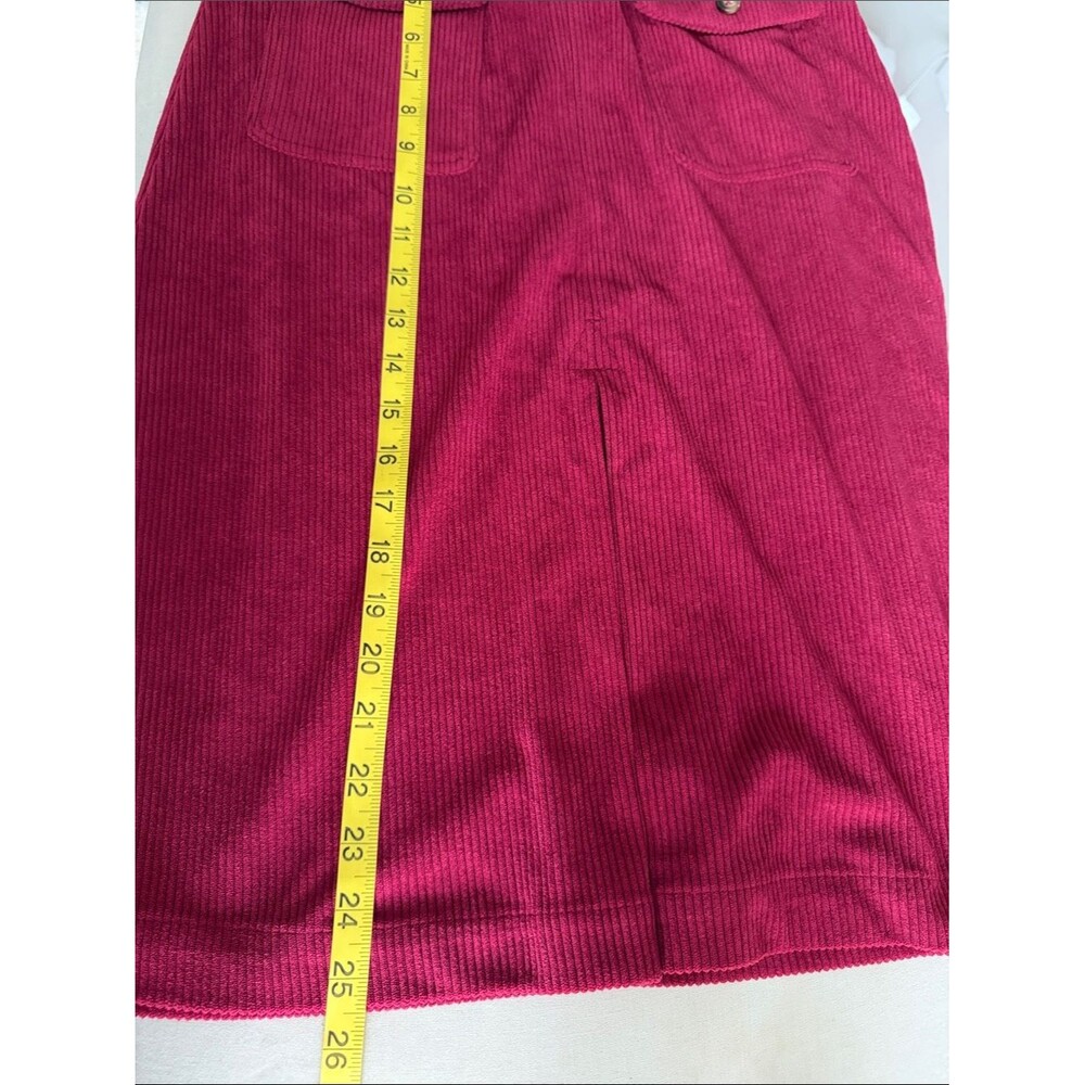 NWT Halara Women’s Size S Corduroy Midi Skirt Pink Berry Elastic Waist Pocket - Picture 9 of 9